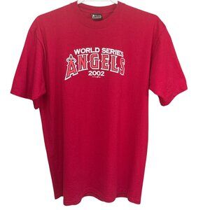 Gear For Sports T-Shirt Unisex XL Vintage 2002 Angels World Series Red Big Cotto